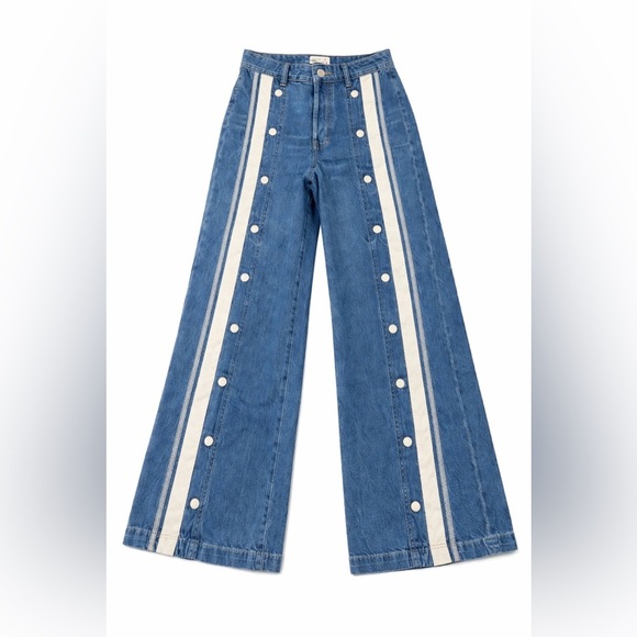 Free People Denim - NWT Free People Wide Leg Snap Jeans – Size 26